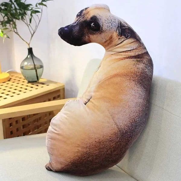 3D Lifelike Animal Cute Bend Dog Printed Throw Pillow Funny Dog Head Cosplay Children Favorite Toy Cushion for Home W260428