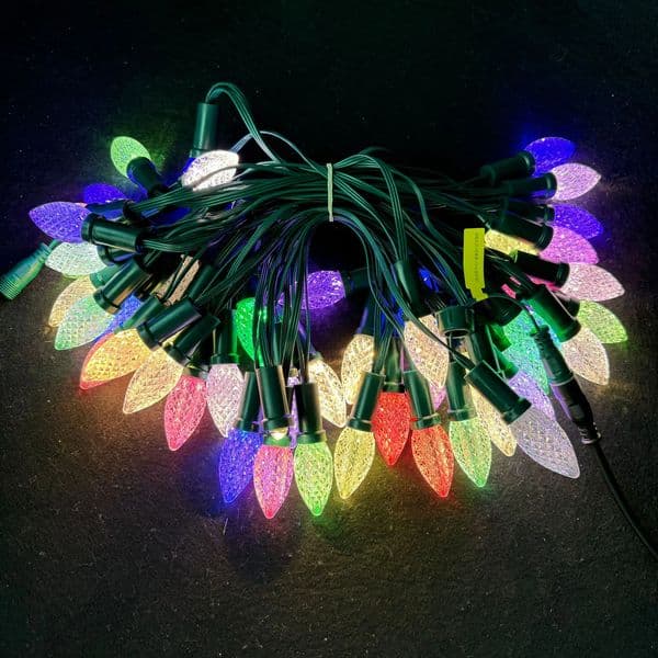 Addressable SK6812RGBW3000K C7 C9 DC5V12V LED Pixel String Light 3Pin 18AWG Green Wire Case IP68 Super Bright xConnect 260429