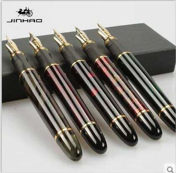 Jinhao X450 Classics Thick Body 1.0mm Bend Nib Calligraphy High Quality Metal Fountain Pen Luxury Ink Gift Pens for Writing 26L0429