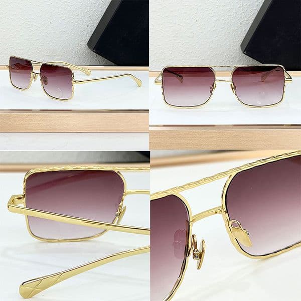 Lady Designer Pilot Sunglasses Square Metal Frame Double Beam Design Glasses UV400 Mens Business Miss Fashion Style CH4294