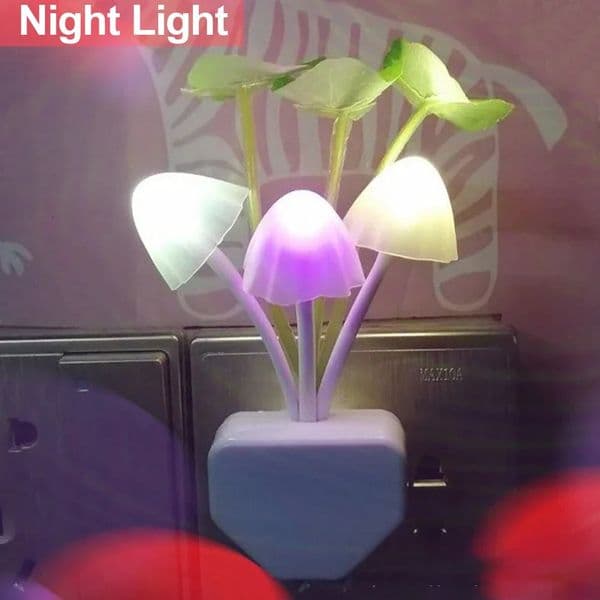Night Light LED Mushroom Bedside Lamp EU US Plug 7 Color Changing Lightcontrolled Sensor for Babyroom Bedroom Home Decor 260429