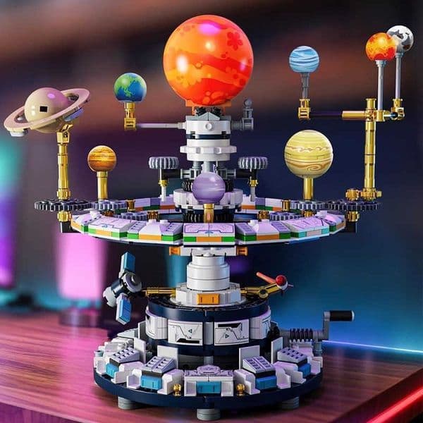 ZheGao 915016 Interstellar Solar System Nine-Ball Instrument Ornament Science and Education Model Assembly Building Blocks Gift for Boys S260428