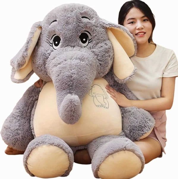 39 Giant Elephant Stuffed Animal Soft Plush Toy for Kids and Babies - Perfect Gift for Birthdays and Holidays W260428