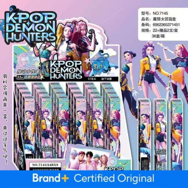 Foreign Trade K-Pop Demon Hunter Girl Group Cultural And Creative Retractable Blind Box Gel Lumila Zoi Merchandise 0.5 Black Ink Pen