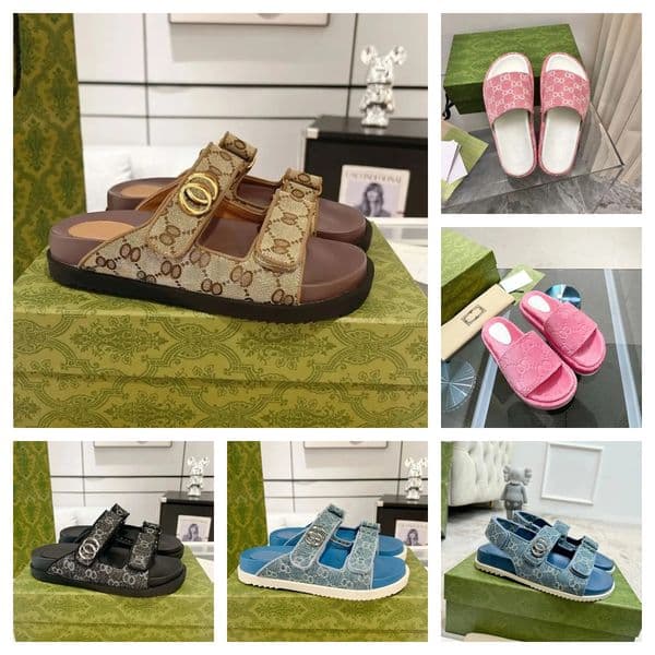 Woman Sandals Designer Slippers Designer Sandals With box luxury sliders designer sandals women bottom casual beach sandal famous slides slippers women platform
