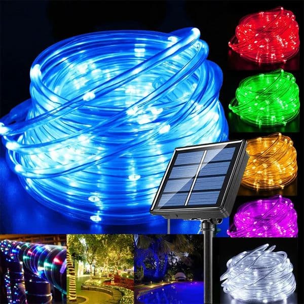 7m12m22m32m Garland Tube Strip Lights Outdoor Waterproof Led Solar Rope String Light for Garden Christmas Camping Decoration 260429