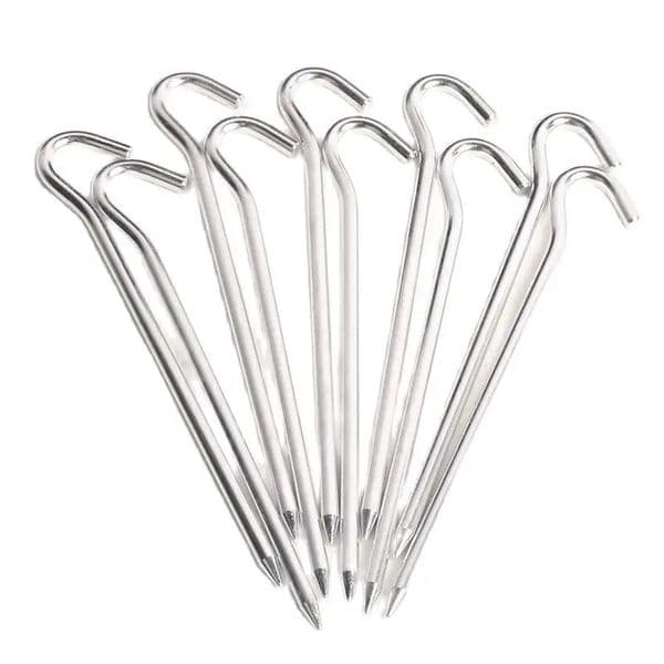 10 PiecesLot Aluminum Alloy Tent Pegs 18cm Camping Garden Canopy Stakes Outdoor Nails Accessories 260428