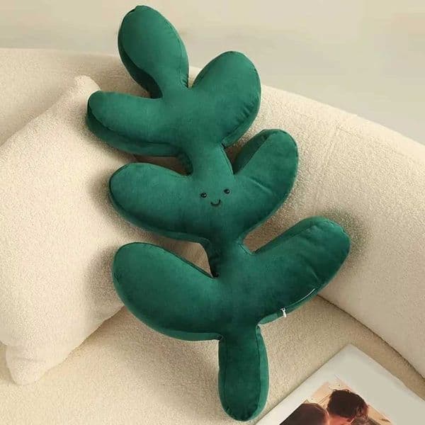 New Cartoon Creative Leaf Plush Toys Back Cushion Doll Green Plant Leaf Adult Pillow Cushion Home Indoor Decor Seat Pad W260428