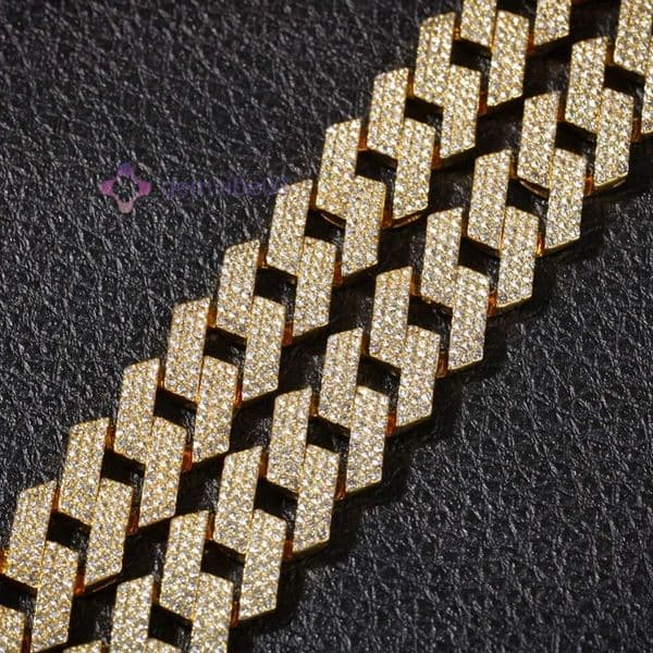 New Color 20mm Cuban Link Chains Necklace Fashion Hiphop Jewelry 3 Row Rhinestones Iced Out Necklaces For Men T200113