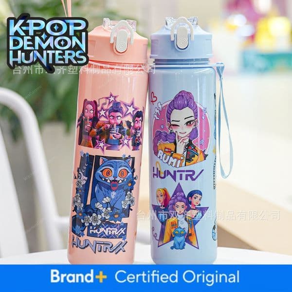 K-Pop Demon Slayer Large Capacity High Temperature Resistant Cartoon Cup Portable Handle Children's Sports Water Bottle