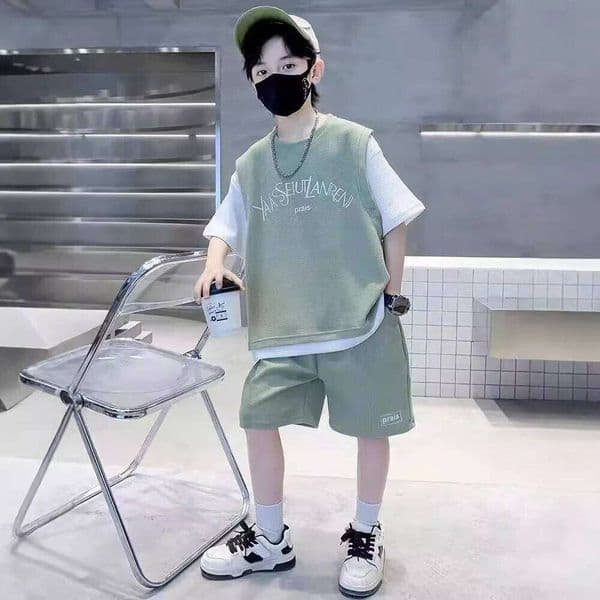 Summer Boys Clothing Sets Fashion Cool Handsome Thin Breathable Sports Outfits Short Sleeve Two Piece Suits Big Kids Children 26H0429
