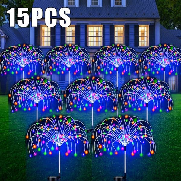Solar LED Pathway Lights Outdoor Waterproof Garden Decor Firework Fairy Lawn Lamp For Patio Walkway Yard w260429