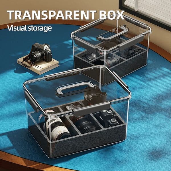 Transparent Handheld Multifunctional Camera Storage Box Moistureproof Shockproof Various Sizes Available 260428