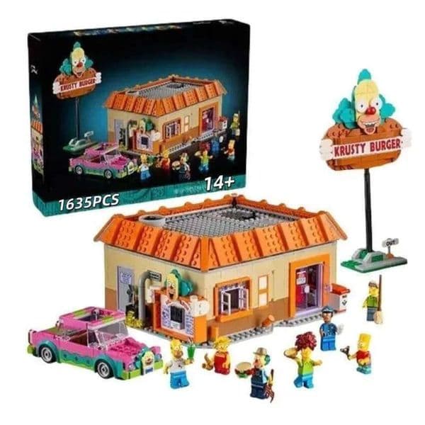2026 New 2026New1635pcs 10352 The Krusty Burger Restaurants Building Blocks Set Bricks Creative Ideas Educational Toys For Children Gifts 1 Toy