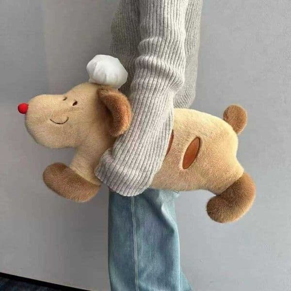 New Chef Bread Baguette Dog Plush Toy Healing Series Cushion Puppy Doll Activity Pillow Sleeping Companion Plush Toy L260430
