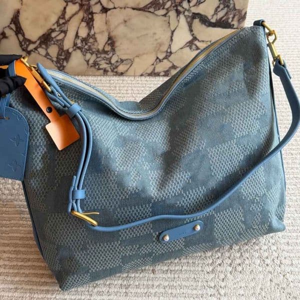 26SS Men Luxurys DesignersDamier Denim Hobo Totes Bags Fashion Commute Handbag Shouder Crossbody Bag Upscale Outdoor Large Capacity Short-distance Travel Bag 40CM