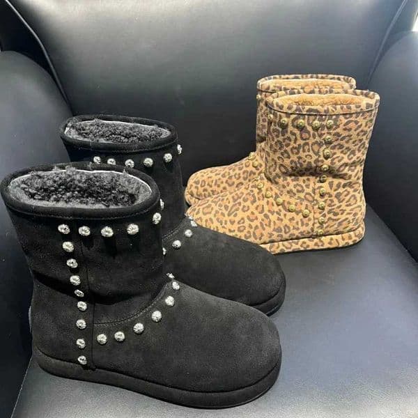 Suede Round Toe Flat Snow Boots Winter Non-Slip Fleece-Lined Warm Cotton Shoes Ankle Boots Casual Winter Boots Q260429