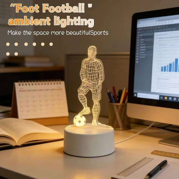 Football player night USB creative 3D atmosphere decoration light, birthday gift for family and friends. 26Y0429