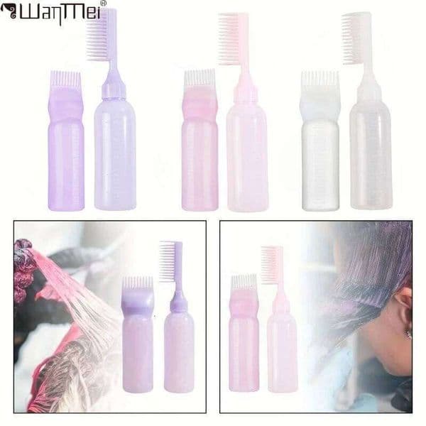 2pcs Professional Dye Bottle Kit with Brush Squeeze Applicator Bottles for Hair Coloring, DIY Hairdressing Styling Tools