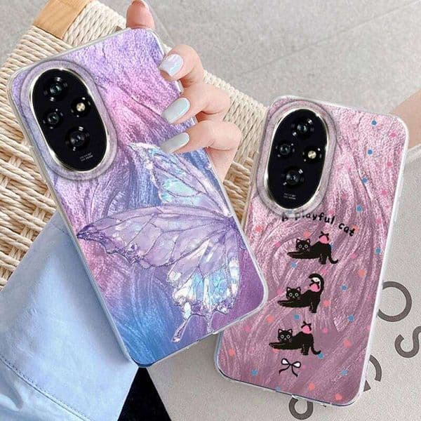 Luxury Butterfly Black Cat Girls Case For Honor X9c Magic7 6 5 400 200 Lite Pro 90 Smart X9a X8a X8b X8c X7c Funda Cover Coque S260429
