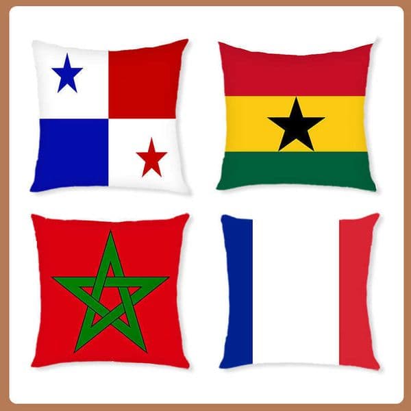 World Cup-themed flag with digital printing for car and sofa flag decorative cushion for back support L260430 Y260525