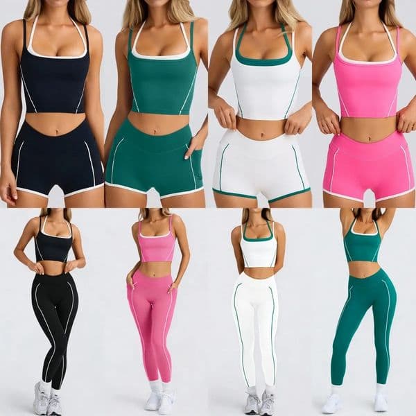 A726 Women Yoga Tank Vest Shorts Suspender Bra Beautiful Back High Waist Tight High Elastic Fitness Running Yoga Shorts Outdoor Sports Leisure Fitness Clothes