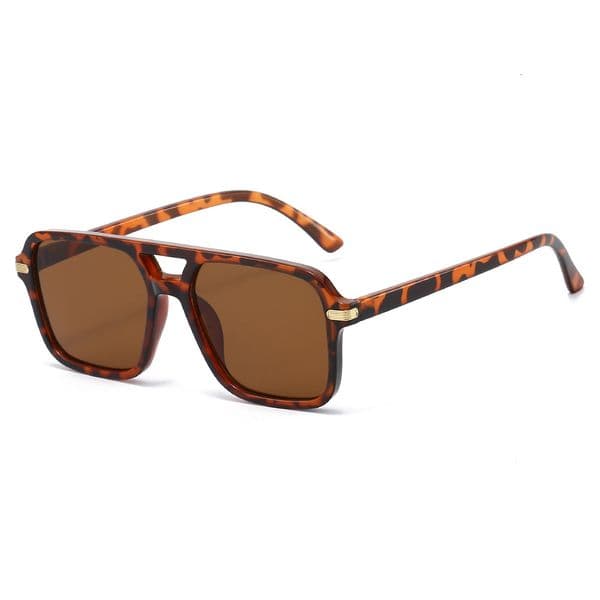 2026 New Retro Square Frame Double Bridge Fashion Versatile Unisex Black Sunshade Sunglasses