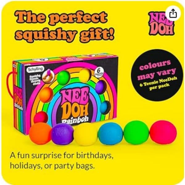 New Schylling Needoh Rainbow Teenie Stress Ball Fidget Toys Blind Box surprises Anti-stress Sensory Squeeze Party Toy gifts BY SEA
