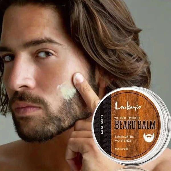 Natural Shea Butter Balm Musk Scent Tame Soften Moisturize Conditions Thickens Styles Smooth Beard Cream