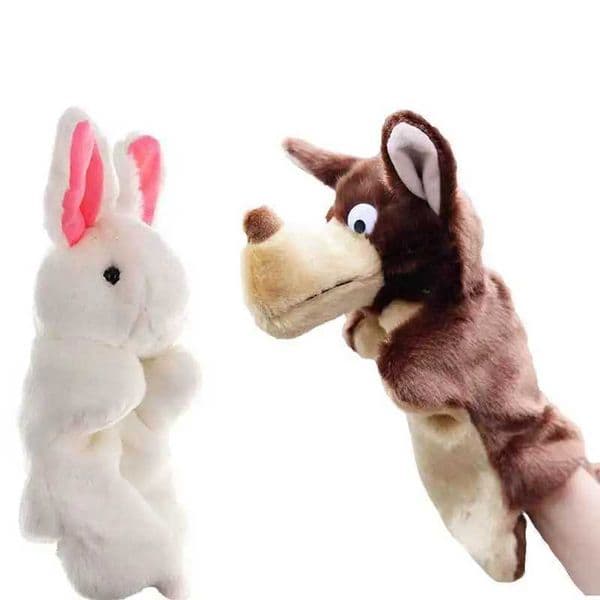 Wolf Rabbit Plush Hand Doll Hand Puppet Animal Dolls Early Education Learning Toys Children netes Puppets For Telling Story L260430