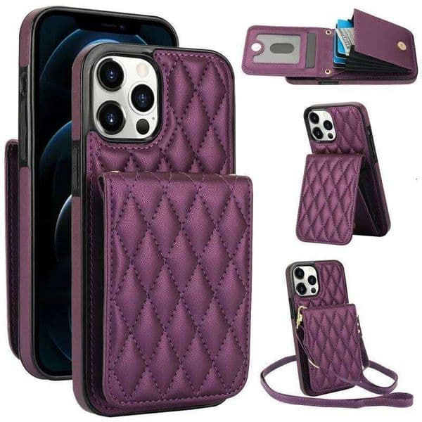 Crossbody Wallet with Card Holder Phone Case for IPhone 13 12 Mini 15 14 11 Pro Max XS X XR 7 8 Plus PU Leather Protective Cover S260429