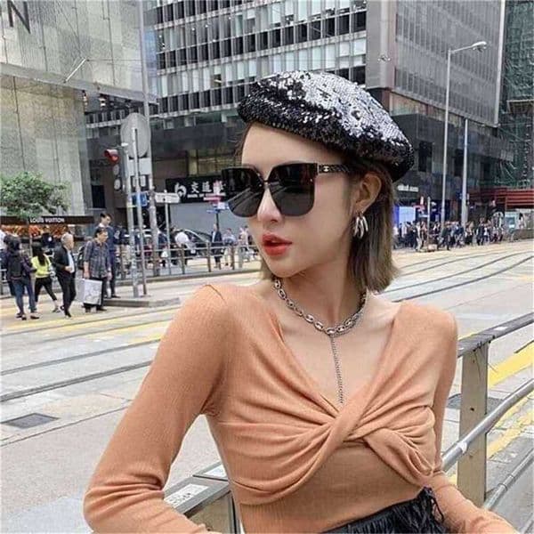 Sunglasses Luxury Designer Sunglasses Wholesale of Xiangjia Texture Polarizer Women Large Frame Slim Street Shooting Fashion
