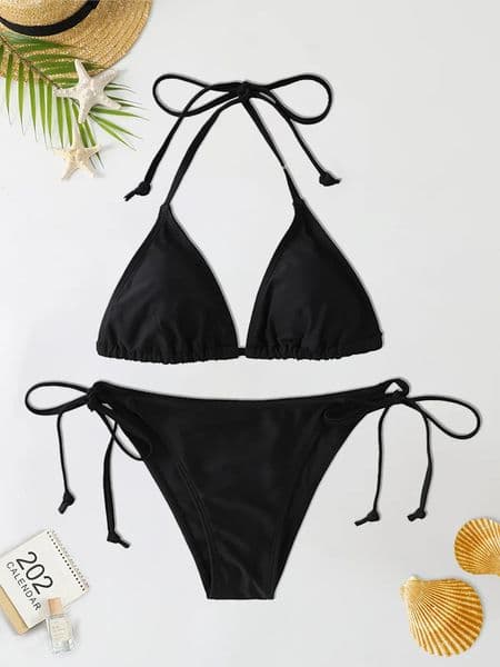 2PcSet Fashion Sexy Swimsuit Women Bikinis Set Triangle Swimwear String Beachwear Thong One Piece Suits Brazilian Biquini 260429