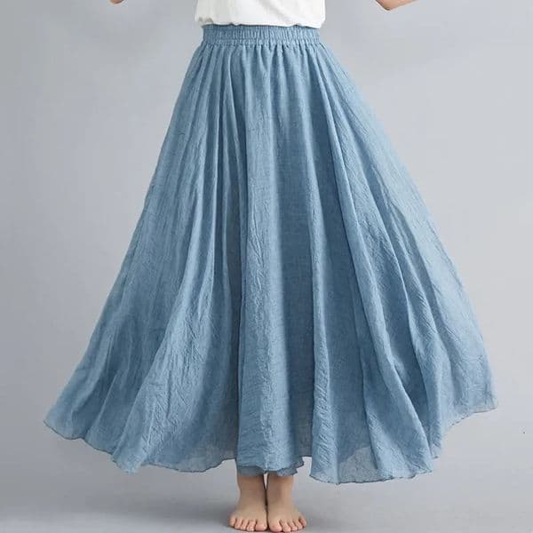 Fashion Cotton Linen Clothes Women Skirts Maxi Y2k Elegant Beach Saia Ropa Mujer Casual Vestido Boho Long Skirt Faldas Harajuku 260429