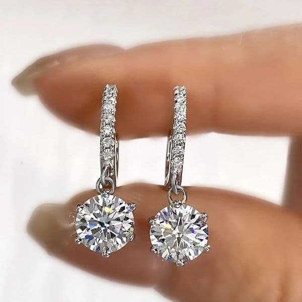 DWJ Brilliant 1CT Certified Diamond Hoop Earrings For Women Gift 925 Sterling Silver Top Quality Fine Jewelry 260429