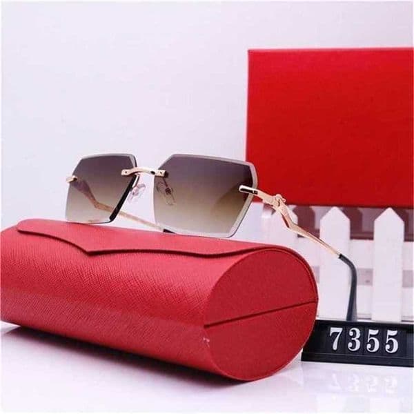 Sunglasses Luxury Designer Sunglasses Overseas outer men's and Square frameless fashion glasses
