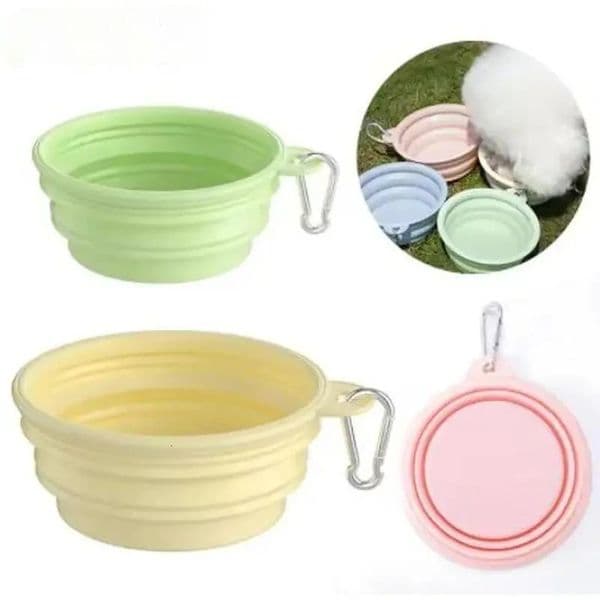 350ml/1000ml Collapsible Dog Bowl Outdoor Travel Pet Drinking Bowl for Dog Cats Folding Silicone Bowl Puppy Food Container 260428