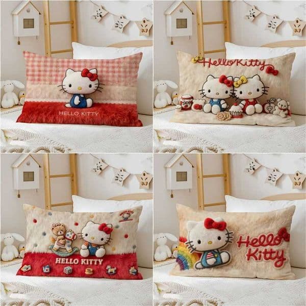 Cute Hello Kitty printed rectangular pillow for girls rooms bed sofa and cushion L260430