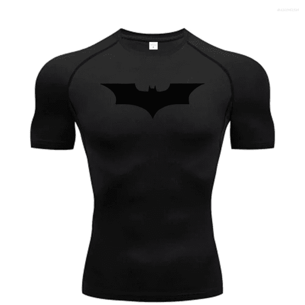 Men's T Shirts Bat Printed Tight T-Shirt Running Compression Shirt Gym Fitness Jogging Short Sleeve Male Casual Tops
