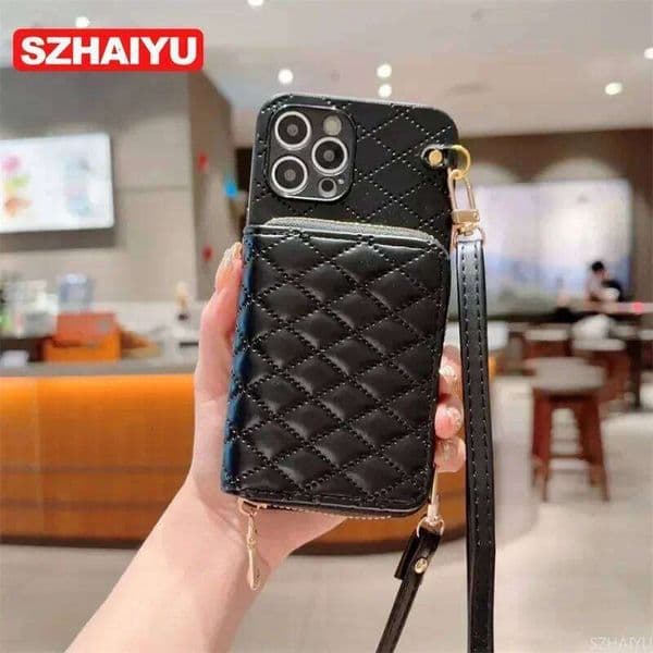 Crossbody Zipper Wallet Phone Case for IPhone 17 Air 12 11 16 16E 15 14 13 Pro Max Plus Organ Card Slot Holder Leather Cover S260429
