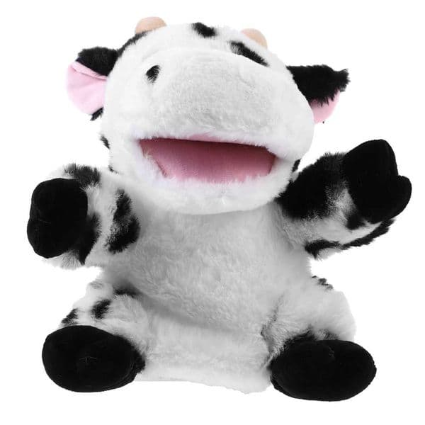 Cow Cartoon Hand Puppet Animal Soft Stuffed Storytelling Interactive Role Playing Creative Hand Puppet for Story L260430