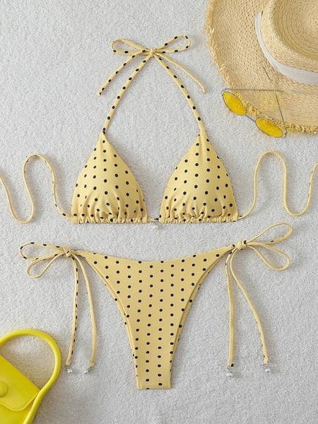 Trend Bikinis 2026 Womens Swimsuit Sexy Pearl Micro Bikinis Sets Dot Print Female Swimwear for Woman Bathing Suits Beachwear 260402