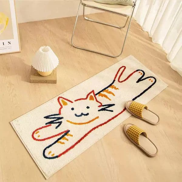 VIKAMA Cartoon Plush Carpet Soft Non-Slip Bedside Rug Easy Clean Kids Room Tatami Floor Mat Home Decoration 260429