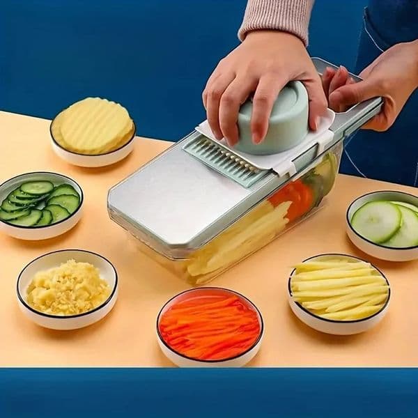 7pcs/set Multifunctional Vegetable Slicer and Grater Set - Interchangeable Blades Manual Kitchen Tool Kit - for Potatoes 260428