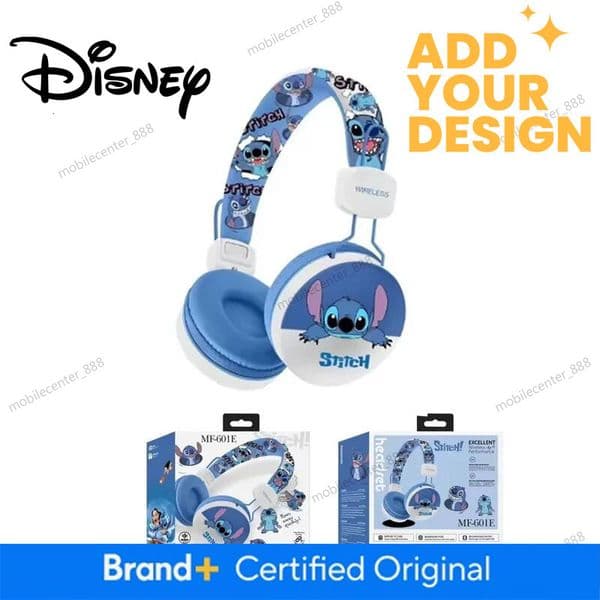 Designer Disney New Mickey Stitch Wireless Earphones Bluetooth Surround Sound Stereo Foldable Earphones Laptop Earphones Luxury