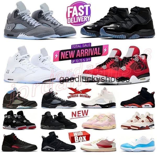 Size Big 4s 5s 11s basketball shoes 5 Wolf Grey White Metallic 4 Black Cat Brick After Brick 11 Gamma University Blue men women sneakers trainers sports shoes