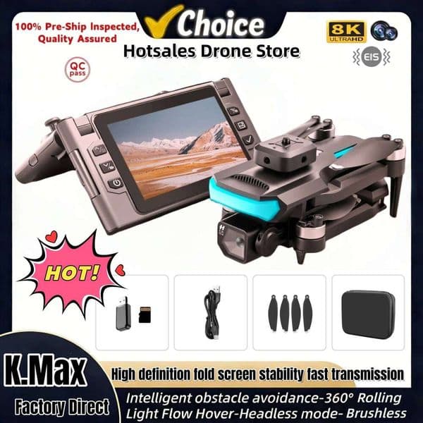 Folding Drone Factory 4.5" Screen 8K Movie Camera Optical Flow Position Aircraft Obstacle Avoidance Brushless Aircrafts