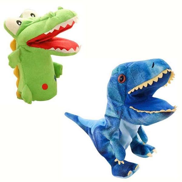 1Pcs Frog Crocodile Shark Dinosaur Plush Hand Puppets Lifelike Triceratop Tyrannosaurus Rex Hand Puppets for Kids Adults Muppets L260430