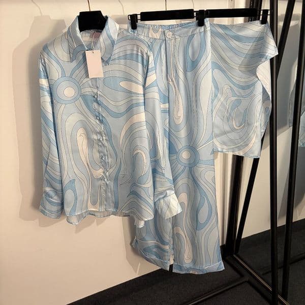 Designer Colorful Print Pants Blouse Shirt Women Crew Neck Cape Tops Summer Vacation Colorful Bodysuit Beach Mesh See Through Cover Up Dresses