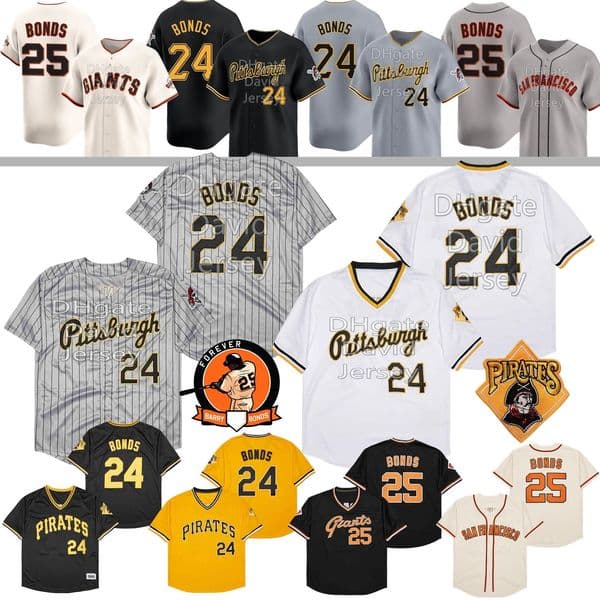 Barry Bonds Jersey Vintage White Cream Yellow 1986 Black Grey Pinstripe Fans Pullover Person Patch Size S-3XL
